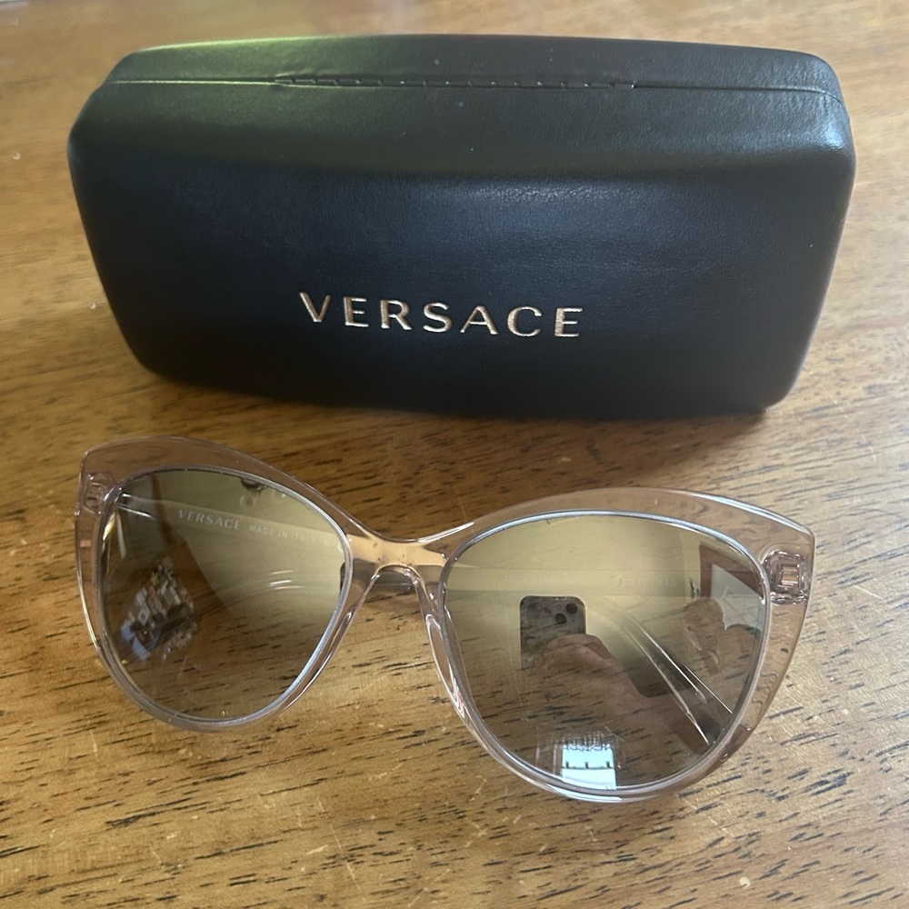 Versace Light Brown Sunglasses with Gradient Lenses